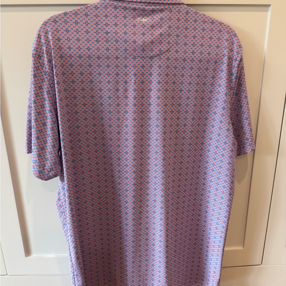 Peter Millar Pink and Blue Micro-Pattern Polo - Picture 3 of 3